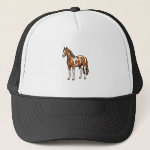 Vintage Engraved Pinto Horse Vector Design_1 Trucker Hat