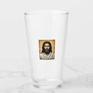 Vintage Engraved Religious Portrait Shirt Design_1 Glass