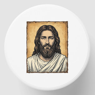 Vintage Engraved Religious Portrait Shirt Design_1 Mini Candle Favors