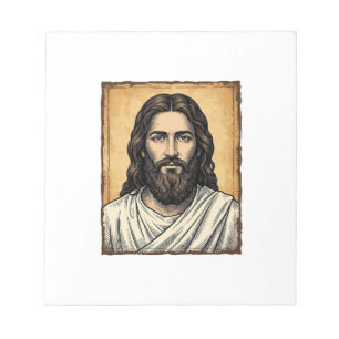 Vintage Engraved Religious Portrait Shirt Design_1 Notepad