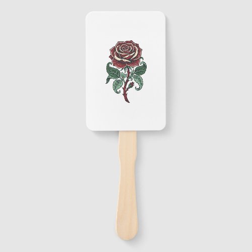 Vintage Engraved Rose Floral Shirt Design_1 Hand Fan