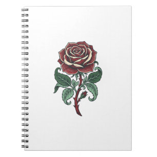 Vintage Engraved Rose Floral Shirt Design_1 Notebook