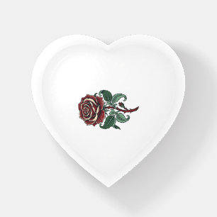 Vintage Engraved Rose Floral Shirt Design_1 Paperweight