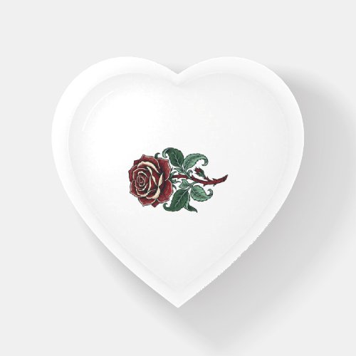 Vintage Engraved Rose Floral Shirt Design_1 Paperweight