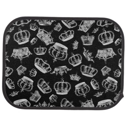 Vintage Engraved Royal Crowns Car Mat