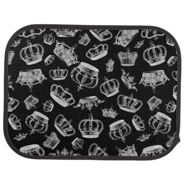 Vintage Engraved Royal Crowns Car Mat (Rear)