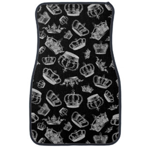 Vintage Engraved Royal Crowns Car Mat