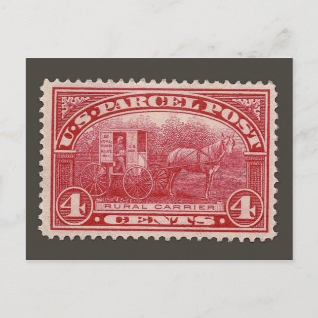 Vintage Engraved Stamp Postcard (Front)