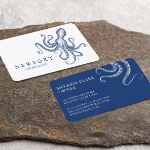 Vintage Engraved Style Octopus Ocean Nautical Business Card