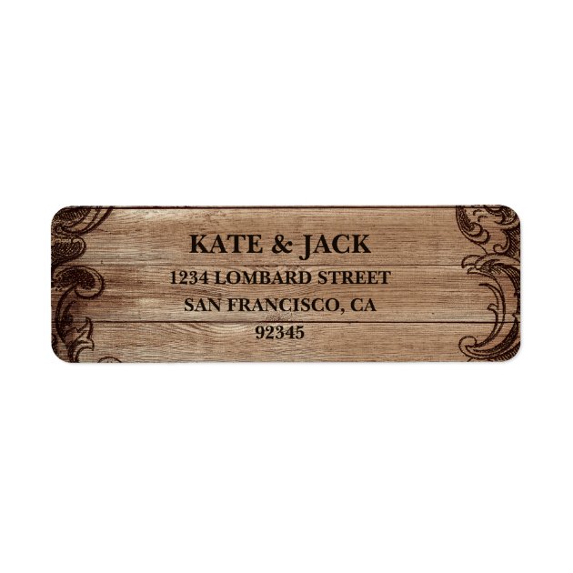 Custom Rustic Address Labels - 90 Heart On Wood Design Return Address Stickers - View #10