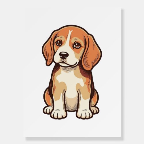 Vintage Engraving Beagle Puppy Vector Art_1 Foam Board
