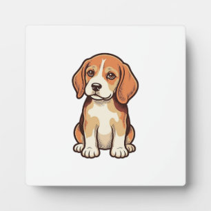 Vintage Engraving Beagle Puppy Vector Art_1 Plaque