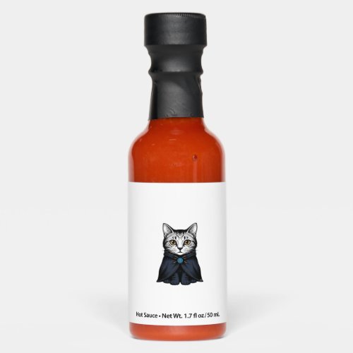 Vintage Engraving Cat Portrait Illustration Design Hot Sauces
