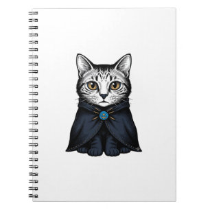 Vintage Engraving Cat Portrait Illustration Design Notebook