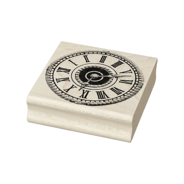 vintage engraving clock rubber stamp (Stamp)
