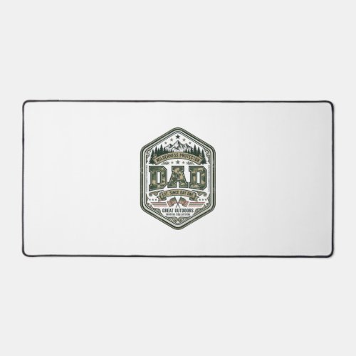 Vintage Engraving Dad Mountain Badge Shirt Design_ Desk Mat