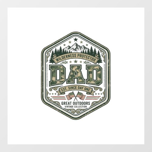 Vintage Engraving Dad Mountain Badge Shirt Design_ Floor Decals