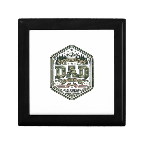 Vintage Engraving Dad Mountain Badge Shirt Design_ Gift Box