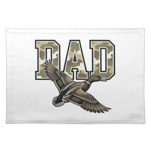 Vintage Engraving Duck Dad Camo Vector Shirt Desig Cloth Placemat