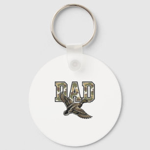 Vintage Engraving Duck Dad Camo Vector Shirt Desig Keychain