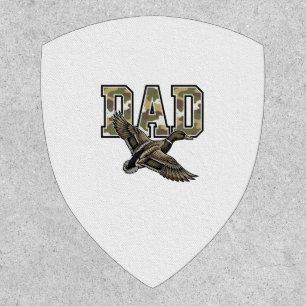 Vintage Engraving Duck Dad Camo Vector Shirt Desig Patch