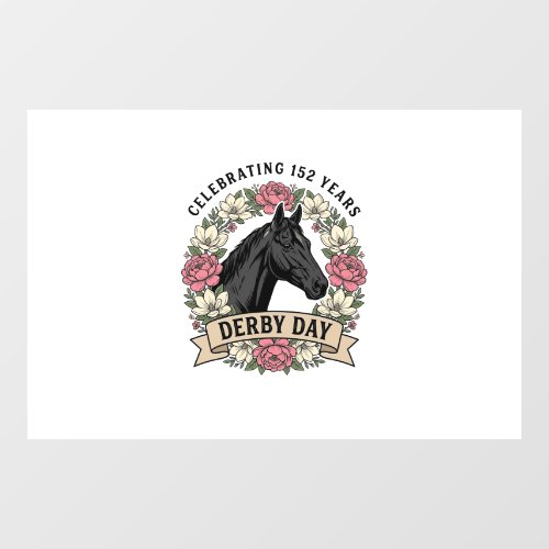 Vintage Engraving Fire Horse Graphic Design Window Cling