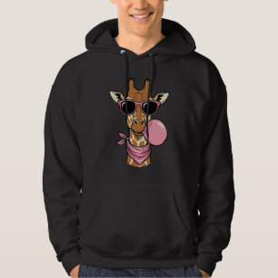 Vintage Engraving Giraffe Bubblegum Vector Design_ Hoodie