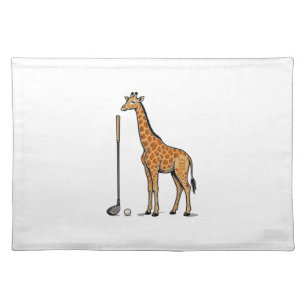 Vintage Engraving Giraffe Golf Vector T-Shirt Desi Cloth Placemat