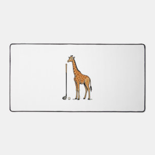 Vintage Engraving Giraffe Golf Vector T-Shirt Desi Desk Mat
