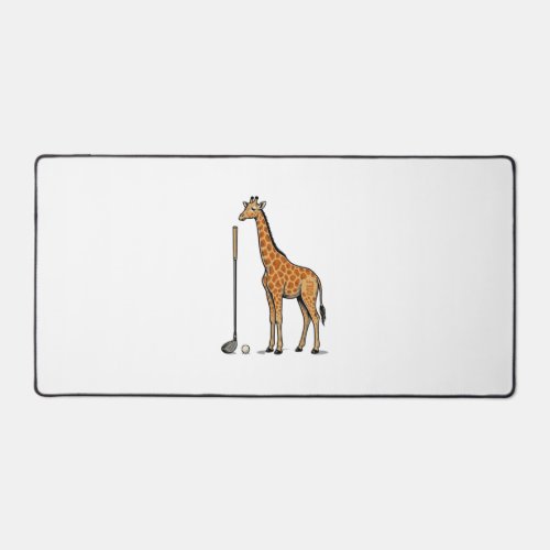Vintage Engraving Giraffe Golf Vector T-Shirt Desi Desk Mat