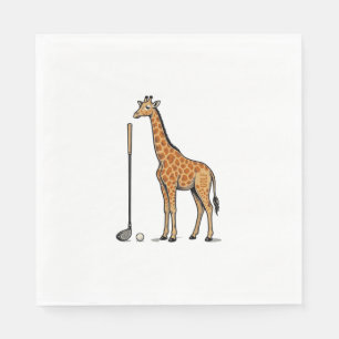 Vintage Engraving Giraffe Golf Vector T-Shirt Desi Napkins