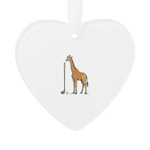 Vintage Engraving Giraffe Golf Vector T-Shirt Desi Ornament