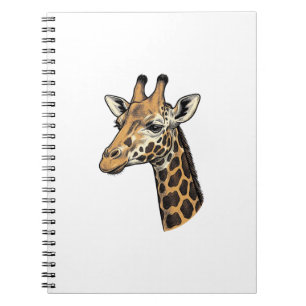 Vintage Engraving Giraffe Portrait Shirt Design (7 Notebook