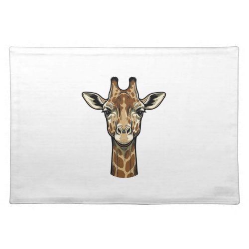 Vintage Engraving Giraffe Vector Art Design_1 Cloth Placemat