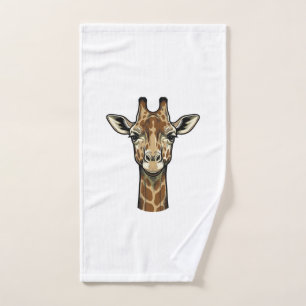 Vintage Engraving Giraffe Vector Art Design_1 Hand Towel