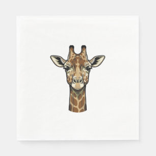 Vintage Engraving Giraffe Vector Art Design_1 Napkins