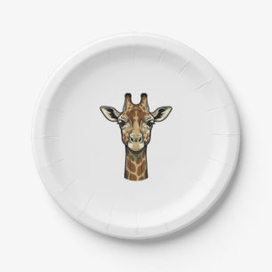 Vintage Engraving Giraffe Vector Art Design_1 Paper Plates