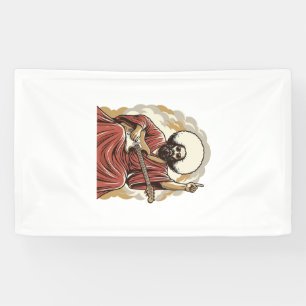 Vintage Engraving Guitarist Vector Art Shirt_1 Banner