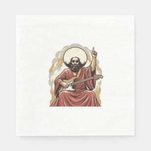 Vintage Engraving Guitarist Vector Art Shirt_1 Napkins