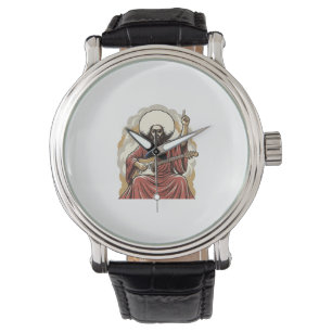 Vintage Engraving Guitarist Vector Art Shirt_1 Watch