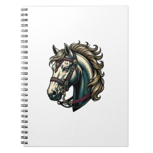 Vintage Engraving Horse Head Vector Notebook