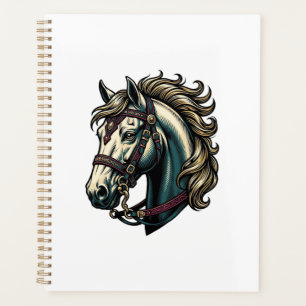 Vintage Engraving Horse Head Vector Planner