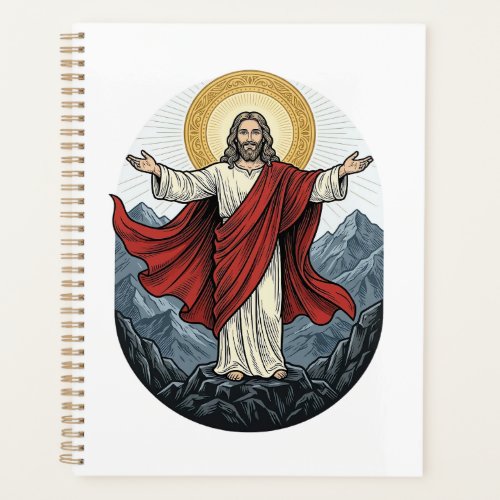 Vintage Engraving Jesus Mountain Shirt Planner