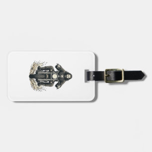 Vintage Engraving Motorcycle Rider Vector Design_1 Luggage Tag