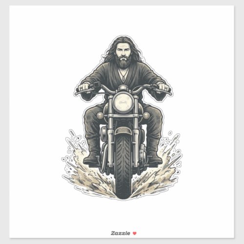 Vintage Engraving Motorcycle Rider Vector Design_1 Sticker