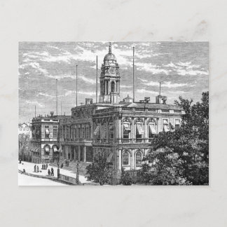 Vintage Engraving New York City Hall 1872 Postcard