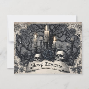 Vintage Engraving of a Gothic Christmas Scene Postcard