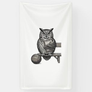 Vintage Engraving Owl Soccer Coach Shirt Design_1 Banner