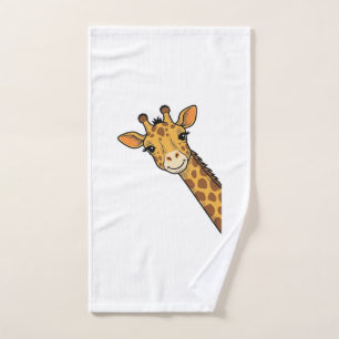 Vintage Engraving Peeking Giraffe Shirt Design_1 Hand Towel