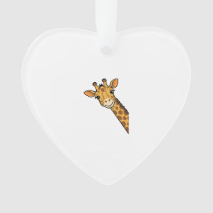 Vintage Engraving Peeking Giraffe Shirt Design_1 Ornament